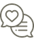 Speech bubble icon with a heart