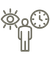 Person icon with gear and clock symbols