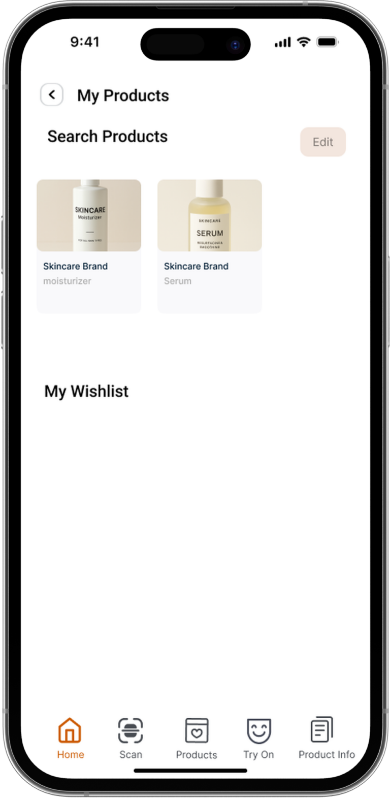 my skincare search products - iPhone 14 (Front facing)